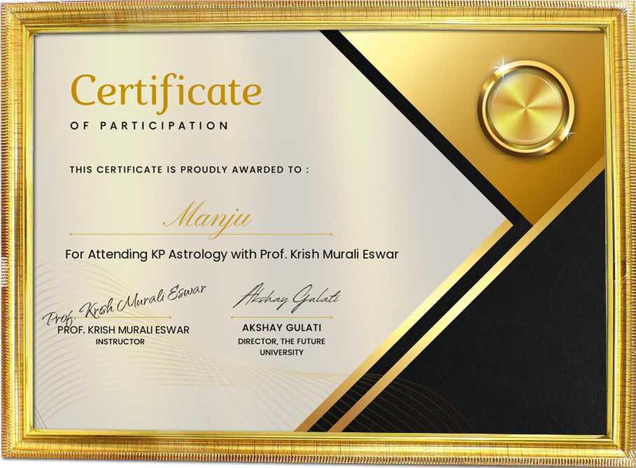 KP Astrology certificate